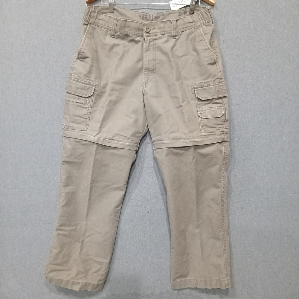 RedHead The Versatile Convertible Cargo Pants Men 36x30 Tan Canvas Zip Off